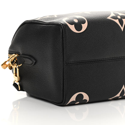 Louis Vuitton Empreinte Monogram Giant Speedy Bandouliere 25 Black Beige 8 of 9