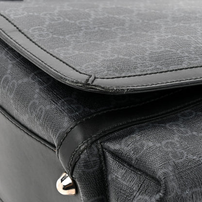 Gucci GG Supreme Monogram Web Messenger Diaper Bag Black Grey 13 of 14