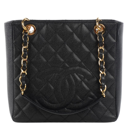 Chanel Caviar Quilted Petit Shopping Tote PST Black 1 of 7