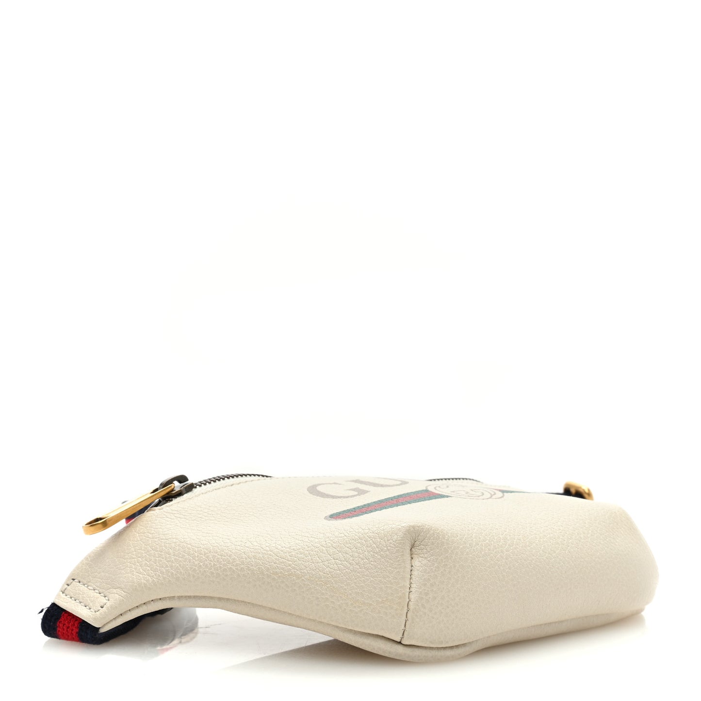 Grained Calfskin Small Logo Belt Bag White