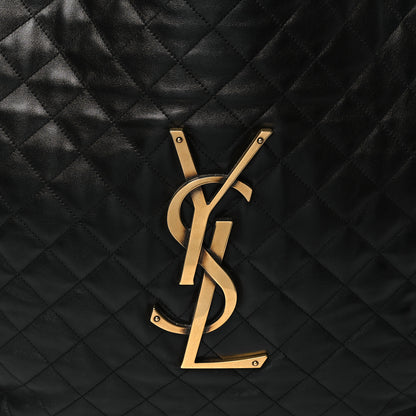 Saint Laurent Lambskin Quilted Maxi Icare Shopping Tote Black 9 of 11