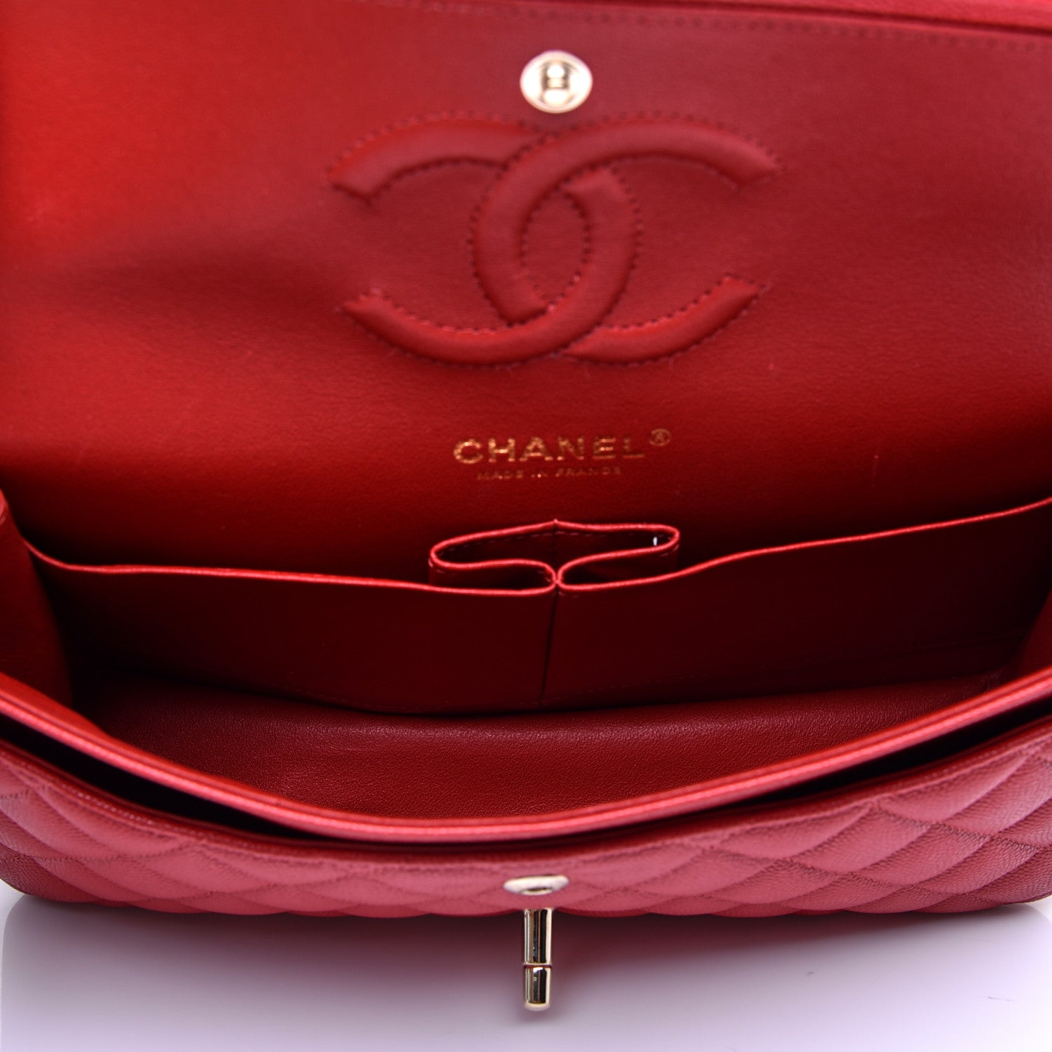 Chanel Caviar Quilted Medium Double Flap Red 5 of 11