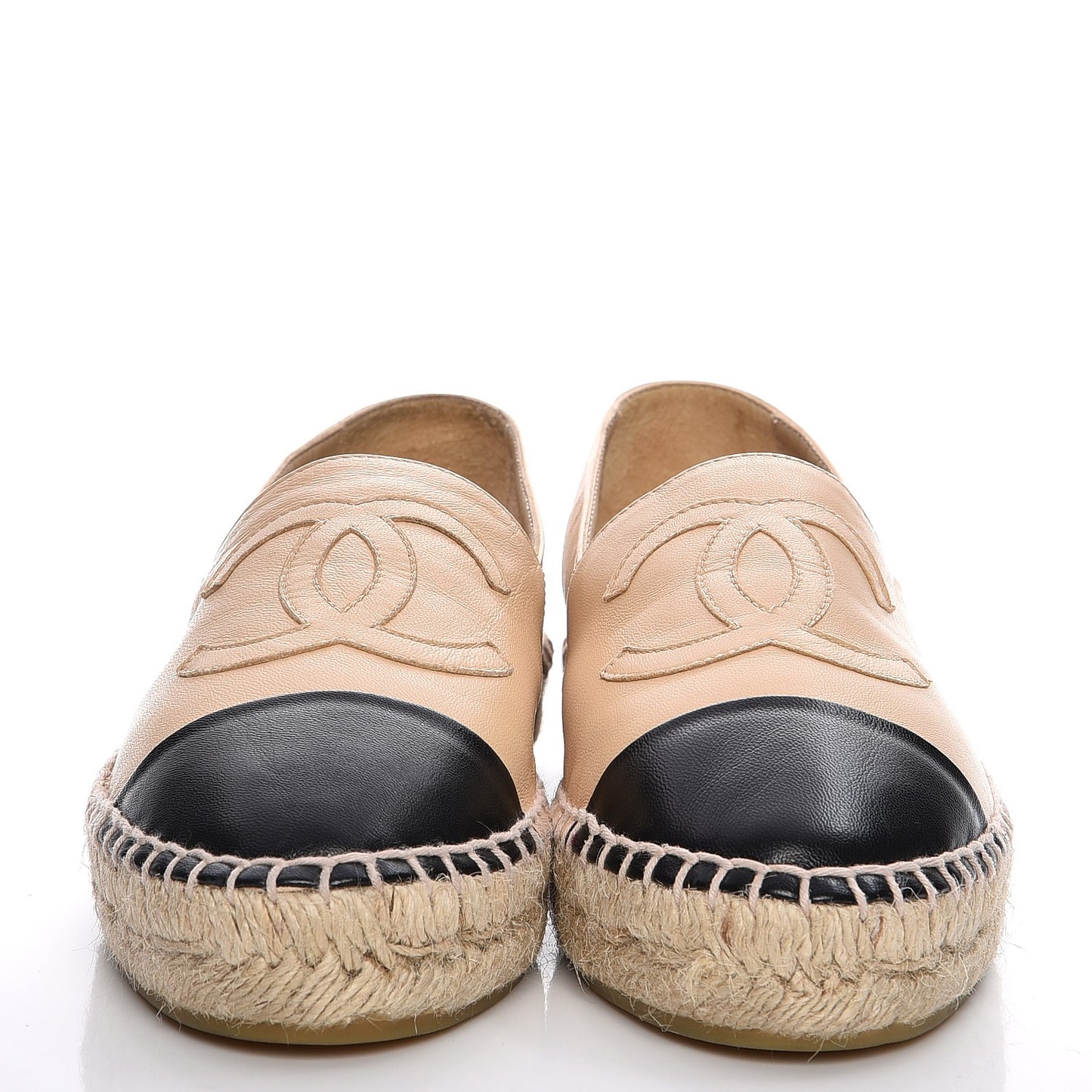 Lambskin CC Espadrilles 35 Beige Black