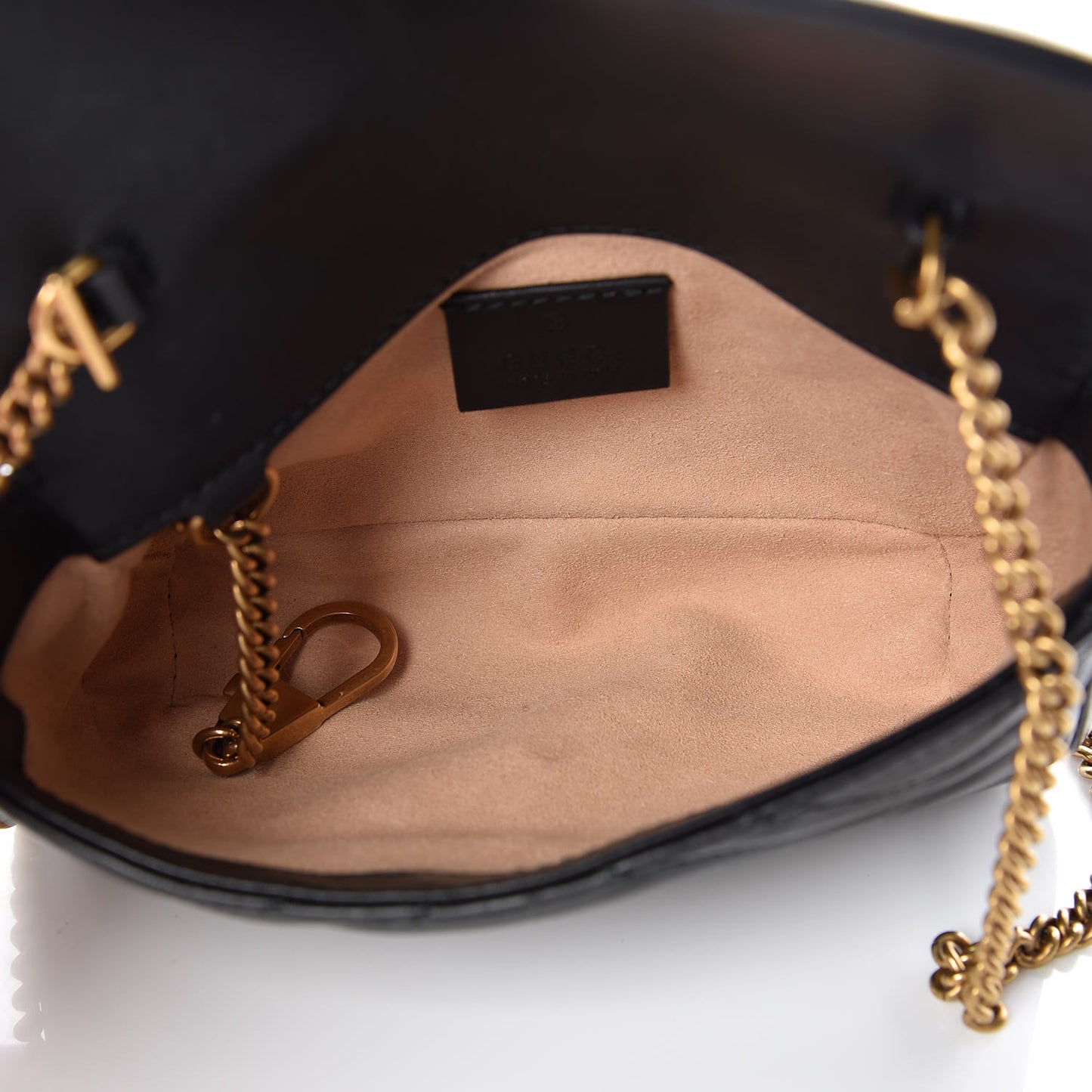 Calfskin Matelasse Super Mini GG Marmont Shoulder Bag Black