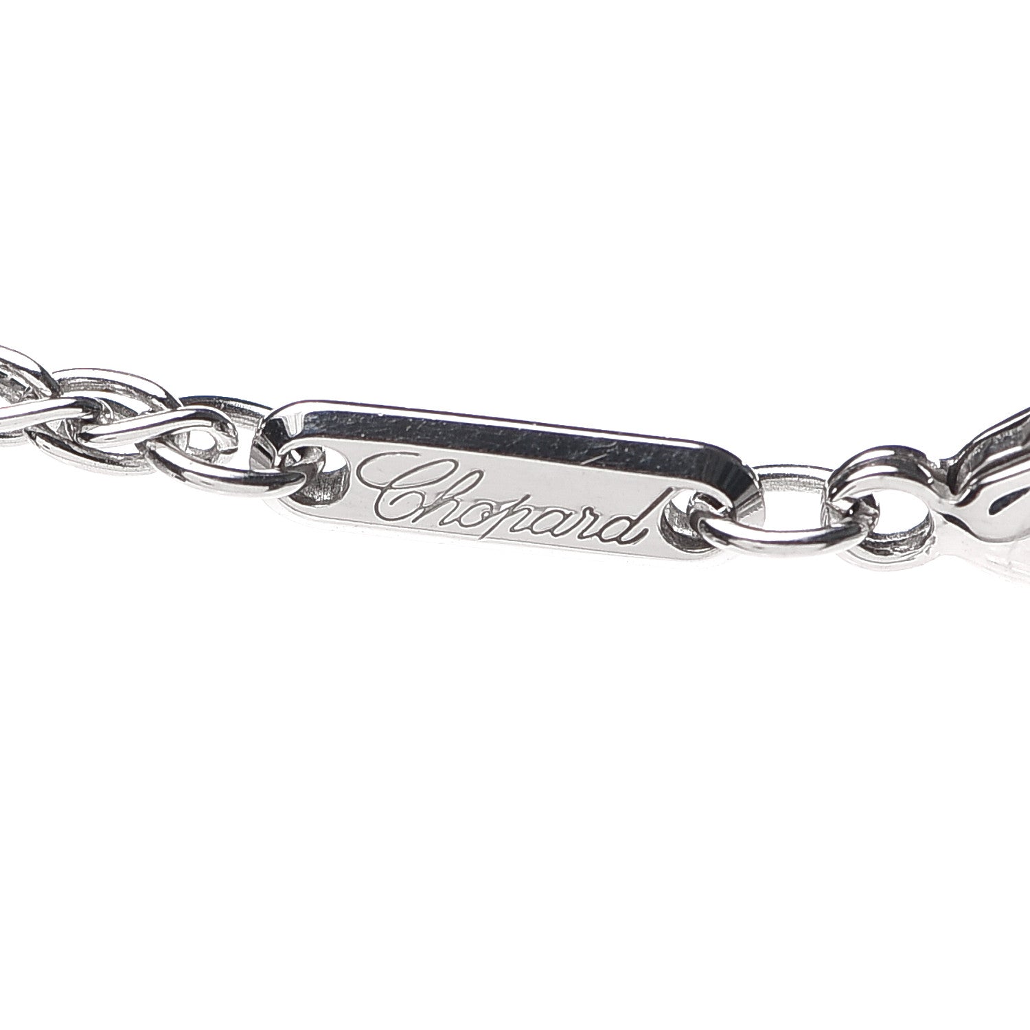 Chopard 18K White Gold Diamond 5 Happy Diamonds Circle Pendant Necklace 5 of 6