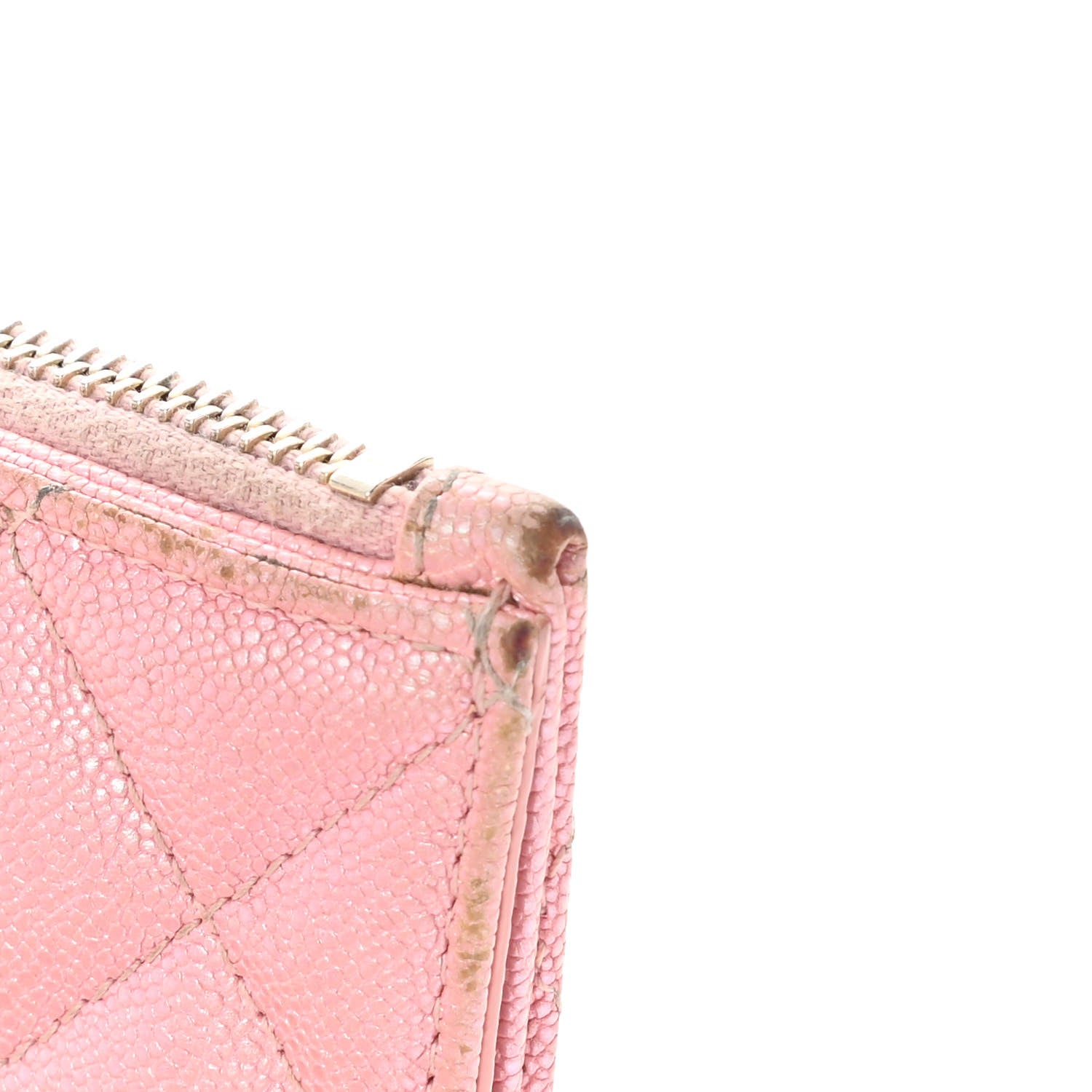 Chanel Iridescent Caviar Quilted Flap Zip Card Holder Pink 8 of 12
