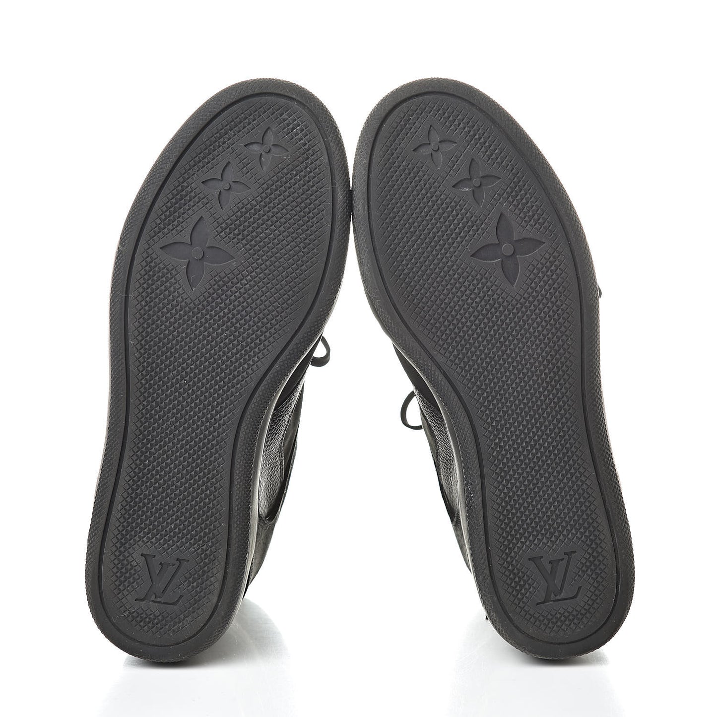 Calfskin Suede Monogram Cliff Top Wedge Sneakers 37 Black