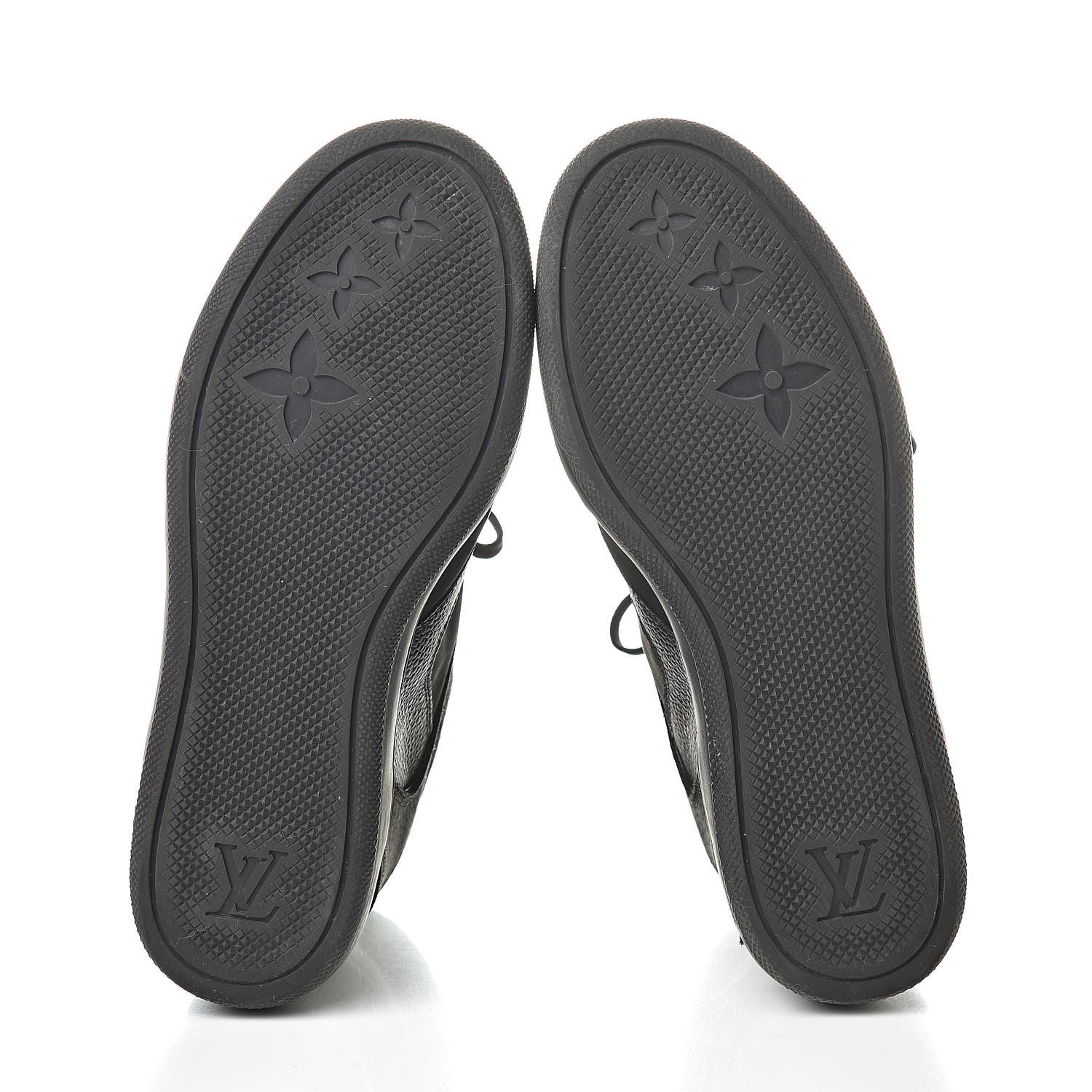 Louis Vuitton Calfskin Suede Monogram Cliff Top Wedge Sneakers 37 Black 7 of 12