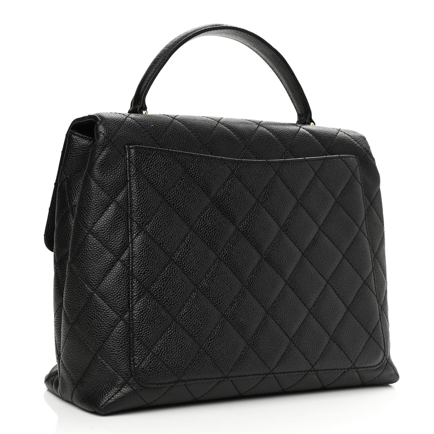 Caviar Quilted Jumbo Kelly Flap Black
