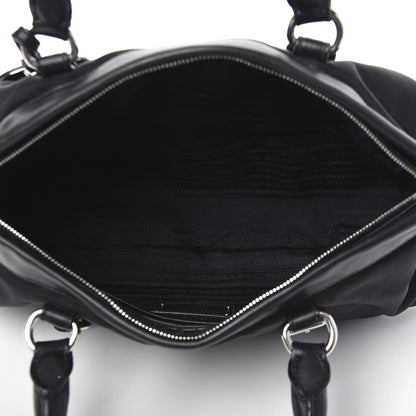 Prada Tessuto Nylon Soft Calf Shopping Satchel Black 5 of 10