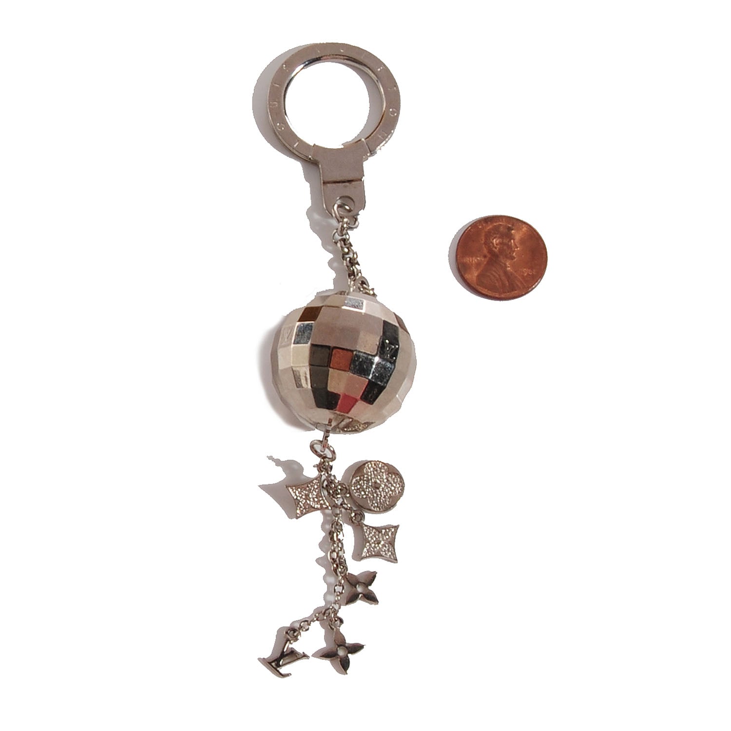 Louis Vuitton Disco Ball Key Ring Silver 2 of 3
