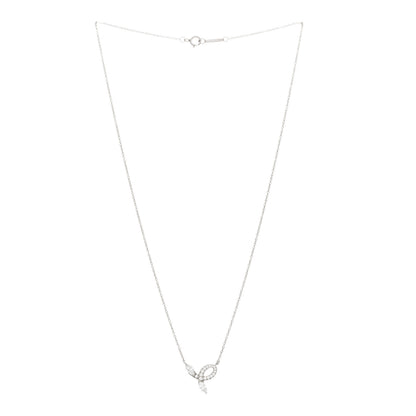 Tiffany Platinum Diamond Victoria Bow Necklace 2 of 4