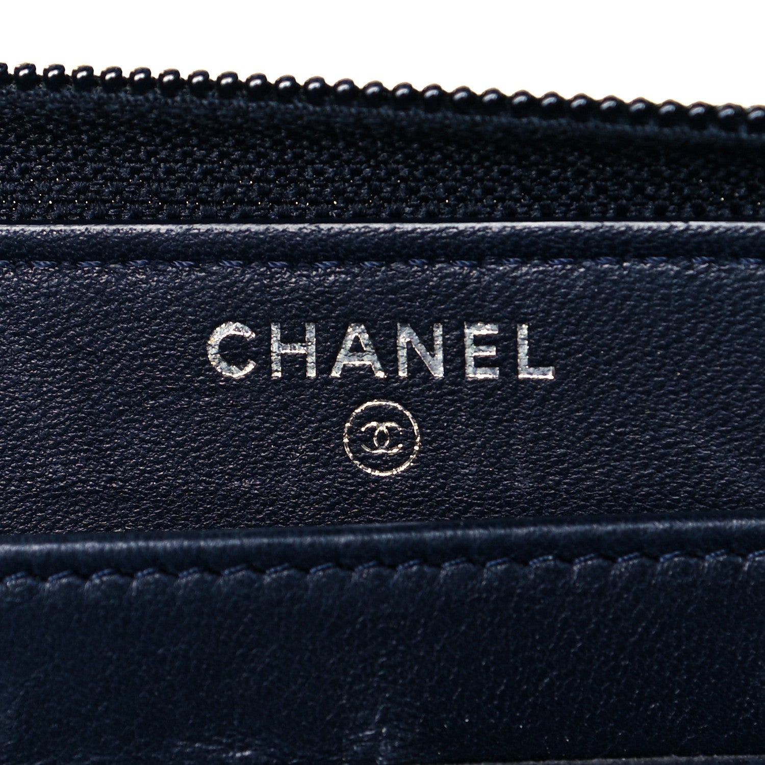 Chanel Lambskin Quilted Boy Zip Around Wallet Navy 6 of 11