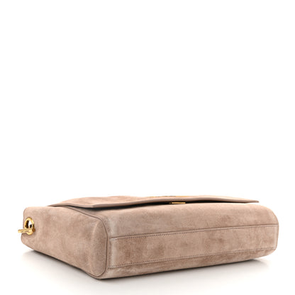 Saint Laurent Smooth Calfskin Suede Medium Reversible Monogram Kate Satchel Taupe 6 of 16