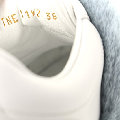 Valentino Garavani Calfskin Mink Fur Sneakers 38 White Niagara 10 of 11