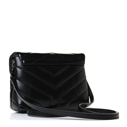 Saint Laurent Calfskin Y Quilted Monogram Toy Loulou Crossbody Bag Black 2 of 7