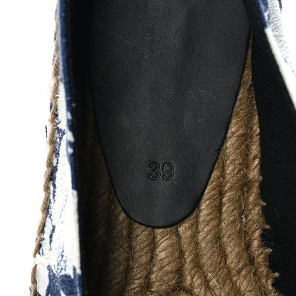 Saint Laurent Hawaiian Print Canvas Espadrilles 39 Bianco Blue Black 7 of 7