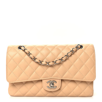 Chanel Caviar Quilted Medium Double Flap Beige 1 of 10