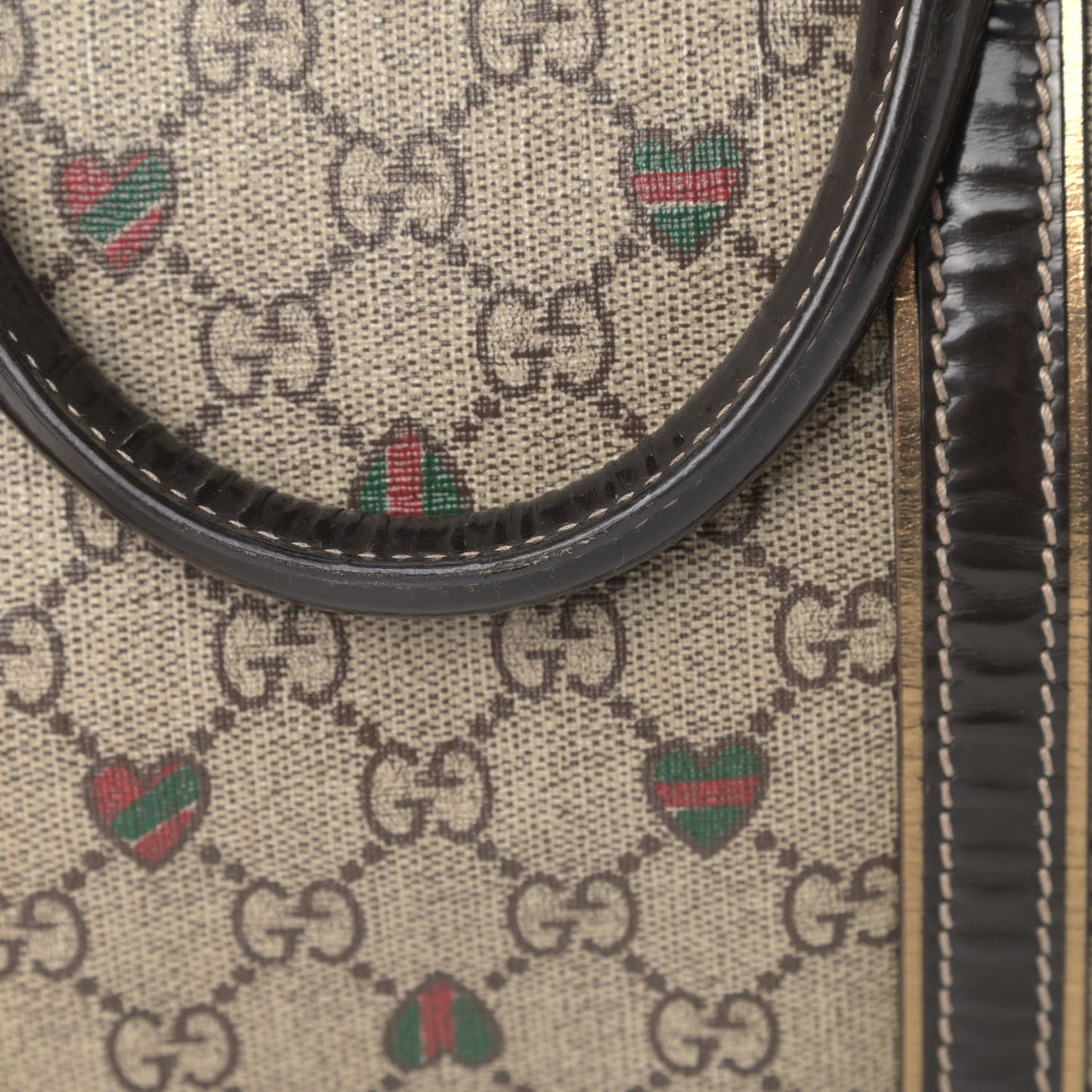 GG Plus Monogram Hearts Medium Joy Boston Dark Brown