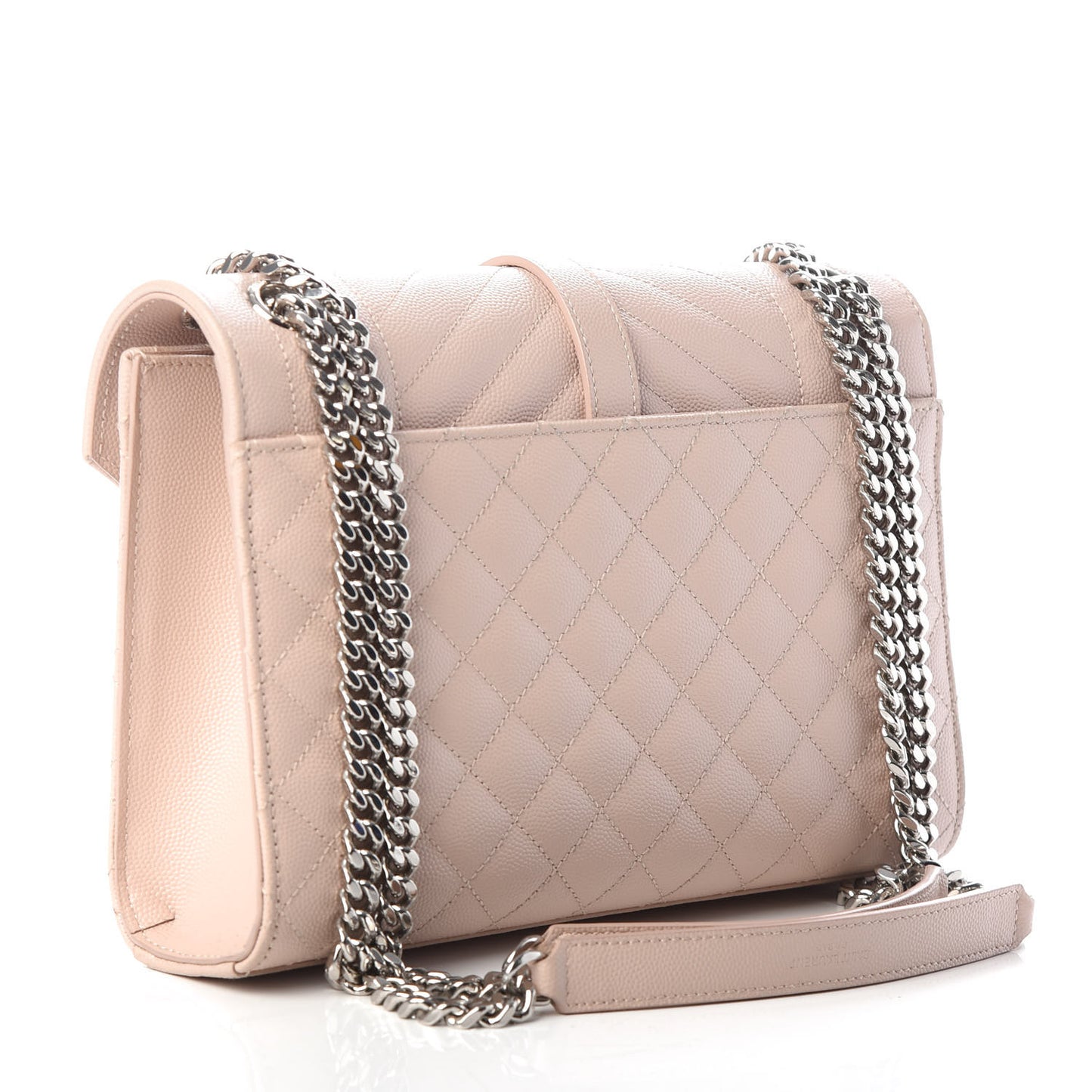 Grain De Poudre Textured Mixed Matelasse Medium Triquilt Monogram Satchel Marble Pink