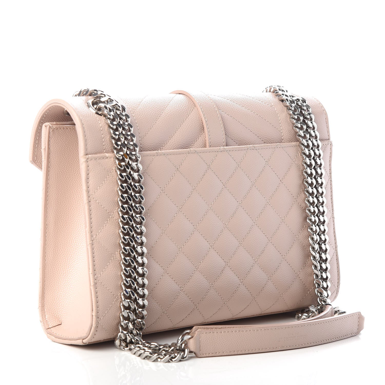 Saint Laurent Grain De Poudre Textured Mixed Matelasse Medium Triquilt Monogram Satchel Marble Pink 3 of 8