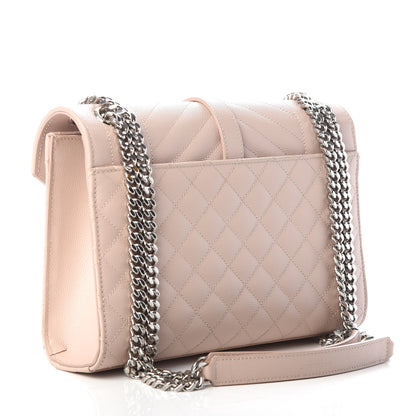 Saint Laurent Grain De Poudre Textured Mixed Matelasse Medium Triquilt Monogram Satchel Marble Pink 3 of 8