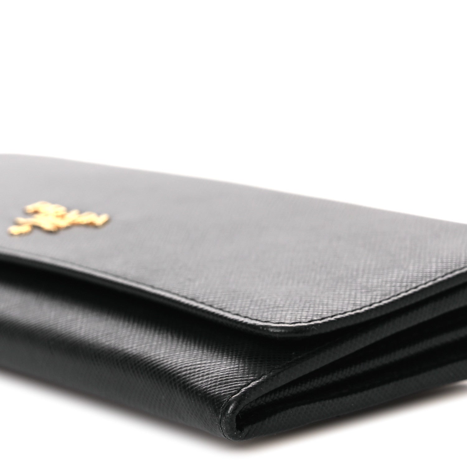 Prada Saffiano Metal Oro Chain Wallet Black 11 of 15