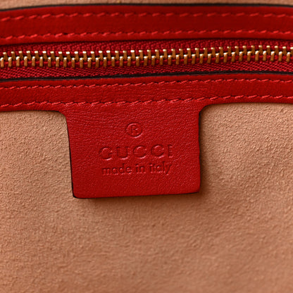 Gucci Apollo Calfskin GG Dadini Embroidered Chain Shoulder Tote Hibiscus Red 6 of 10