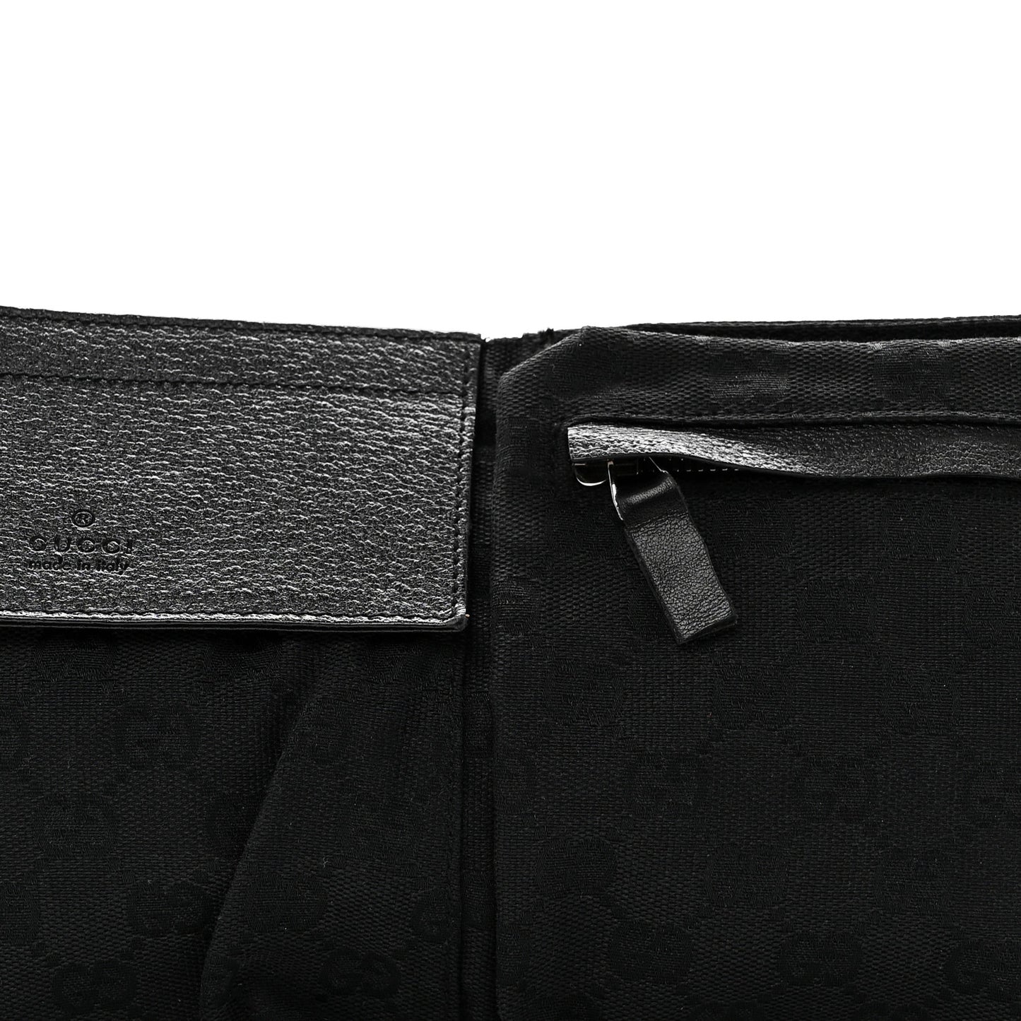 GG Monogram Double Pocket Belt Bag Black