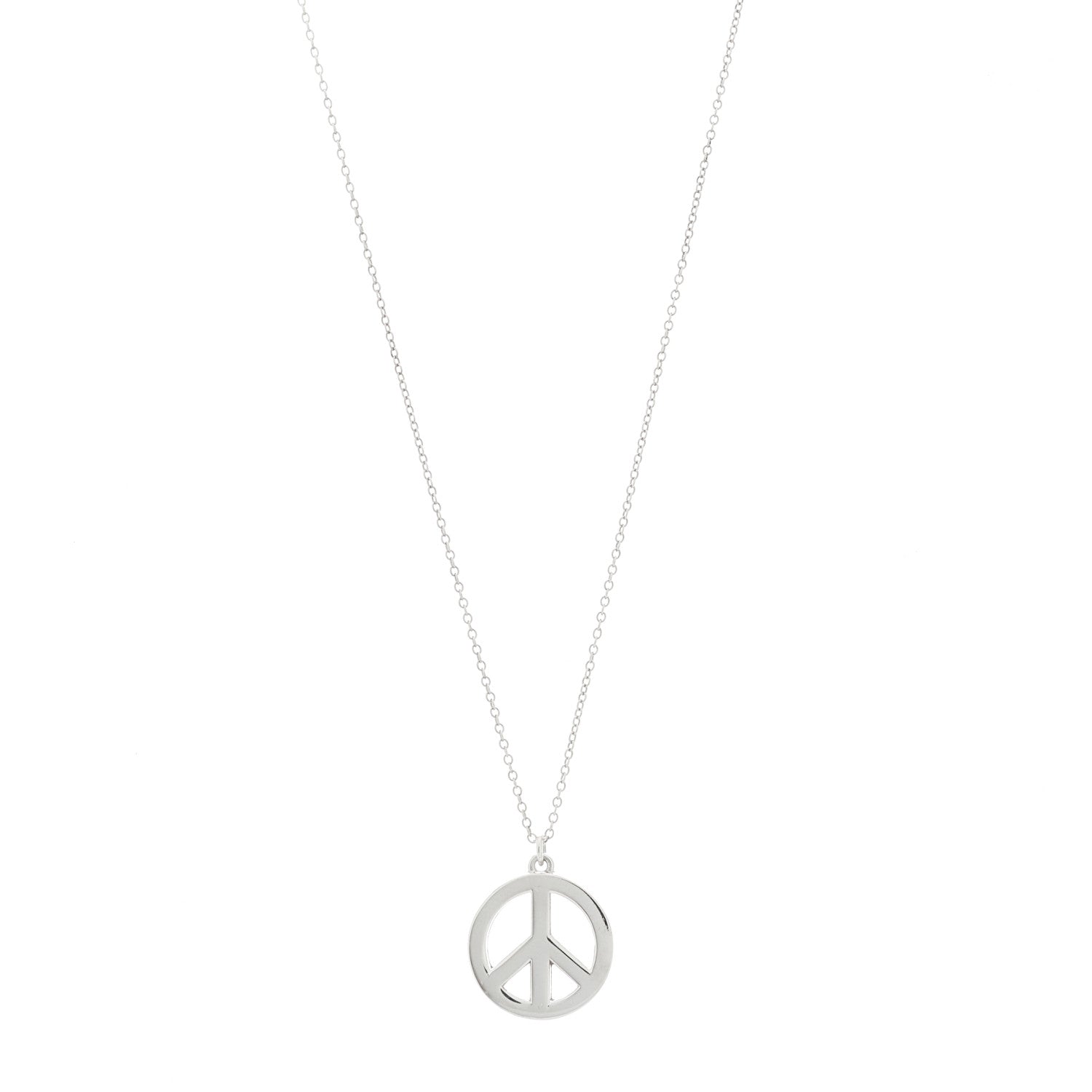 Tiffany Sterling Silver Peace Pendant Necklace 1 of 5