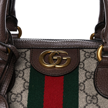Gucci GG Supreme Monogram Textured Dollar Calfskin Web Medium Ophidia Carry-On Duffle Bag Beige Ebony New Acero 10 of 14