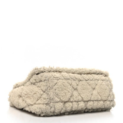 Christian Dior Shearling Cannage Medium Caro Bag Natural 4 of 9