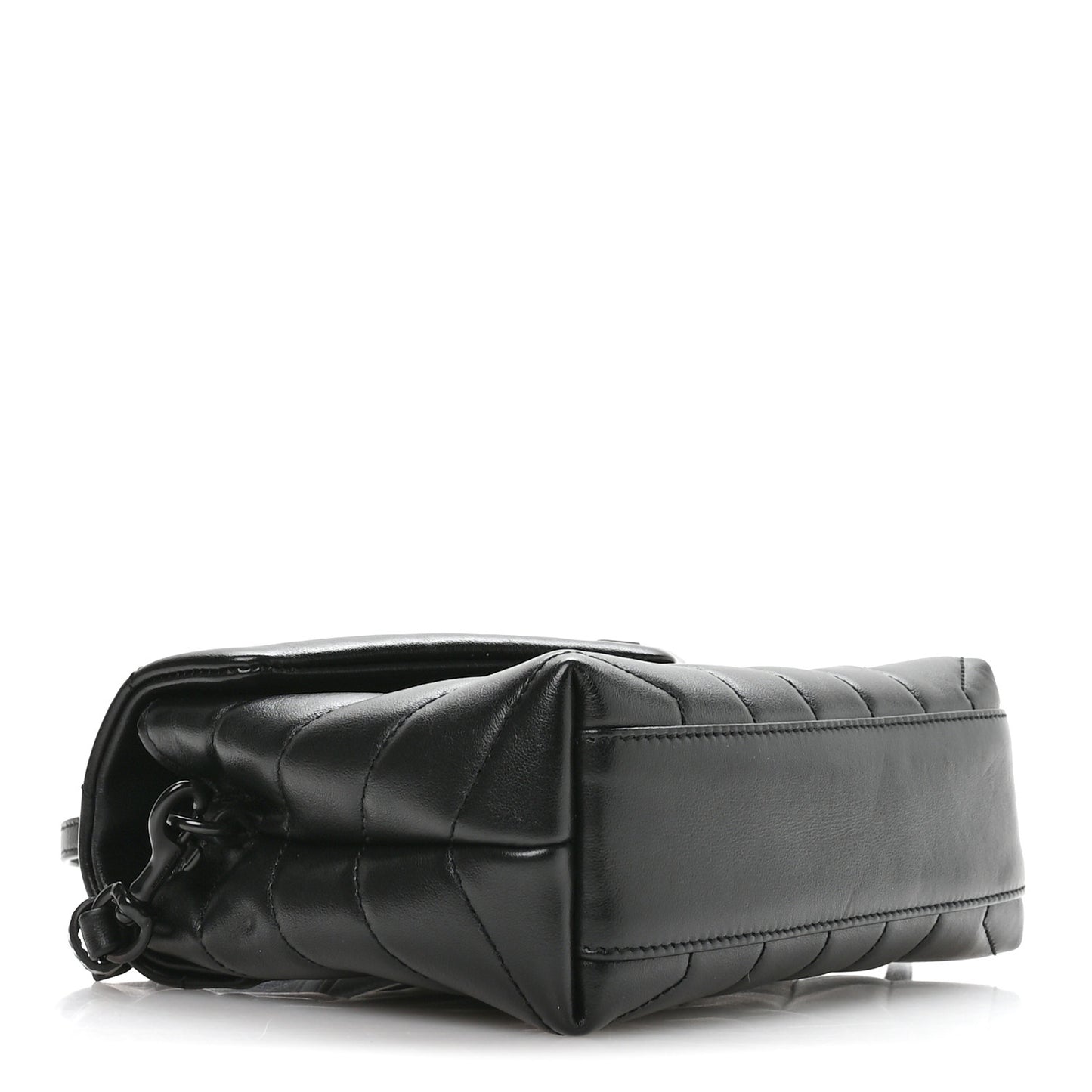 Calfskin Y Quilted Monogram Monochrome Toy Loulou Crossbody Bag Black