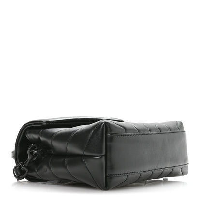 Saint Laurent Calfskin Y Quilted Monogram Monochrome Toy Loulou Crossbody Bag Black 4 of 11