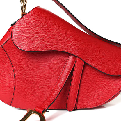 Christian Dior Grained Calfskin Saddle Bag Red 12 of 23