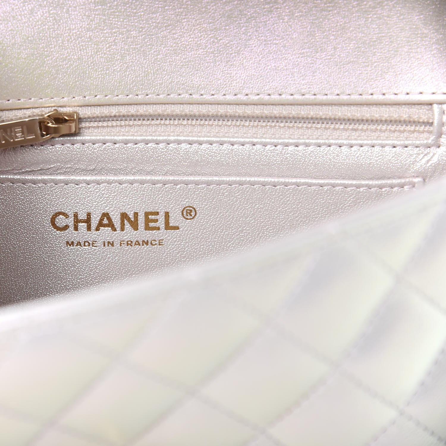 Chanel Iridescent Lambskin Quilted Mini Rectangular Flap Ivory 8 of 11