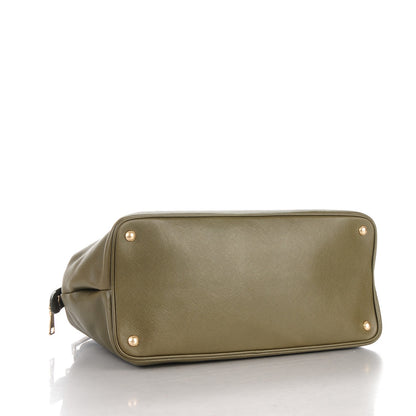 Prada Saffiano Cuir Top Handle Dome Tote Militare 4 of 8