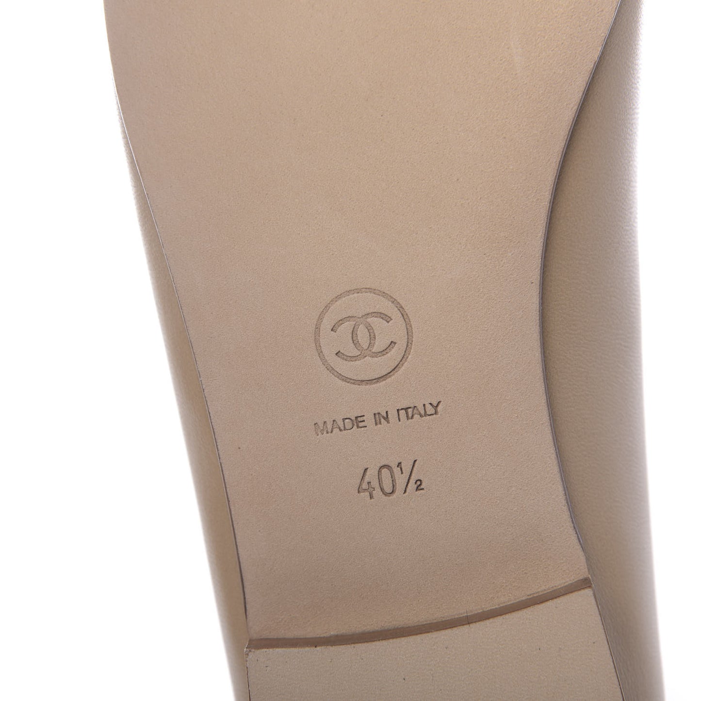 Lambskin Cap Toe CC Ballerina Flats 40.5 Beige