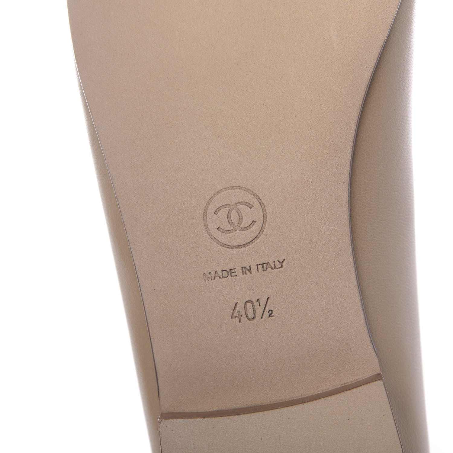 Chanel Lambskin Cap Toe CC Ballerina Flats 40.5 Beige 8 of 10