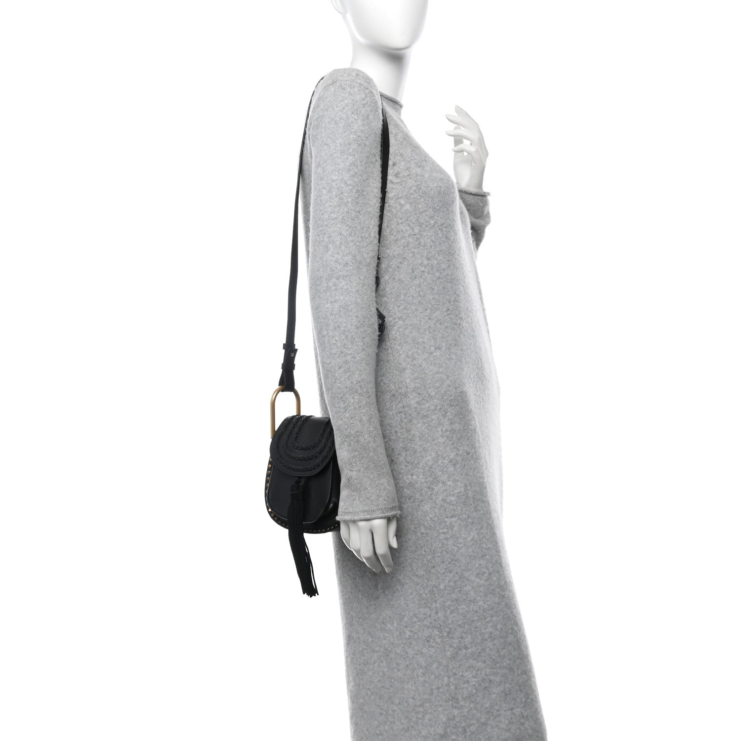 Chloe Calfskin Braided Mini Hudson Shoulder Bag Black 2 of 9