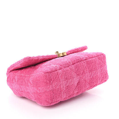 Chanel Tweed Quilted Medium 19 Flap Pink 3 of 9