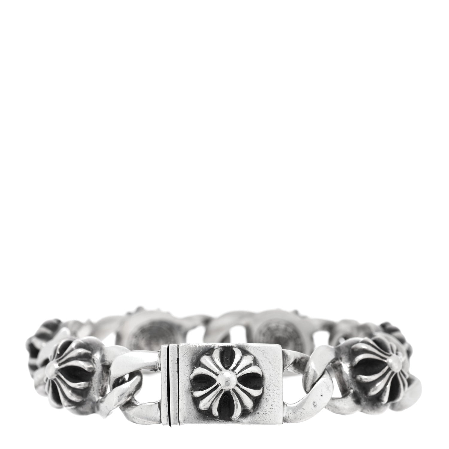 Chrome Hearts Sterling Silver Maltese Cross Link Bracelet 2 of 3