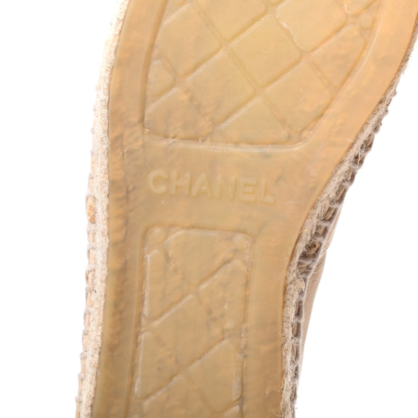 Lambskin CC Espadrilles 36 Beige Black
