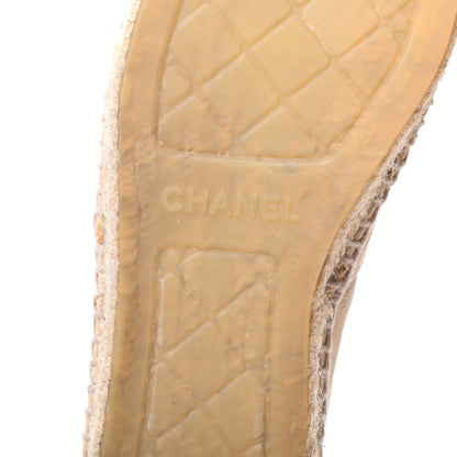 Chanel Lambskin CC Espadrilles 36 Beige Black 7 of 7