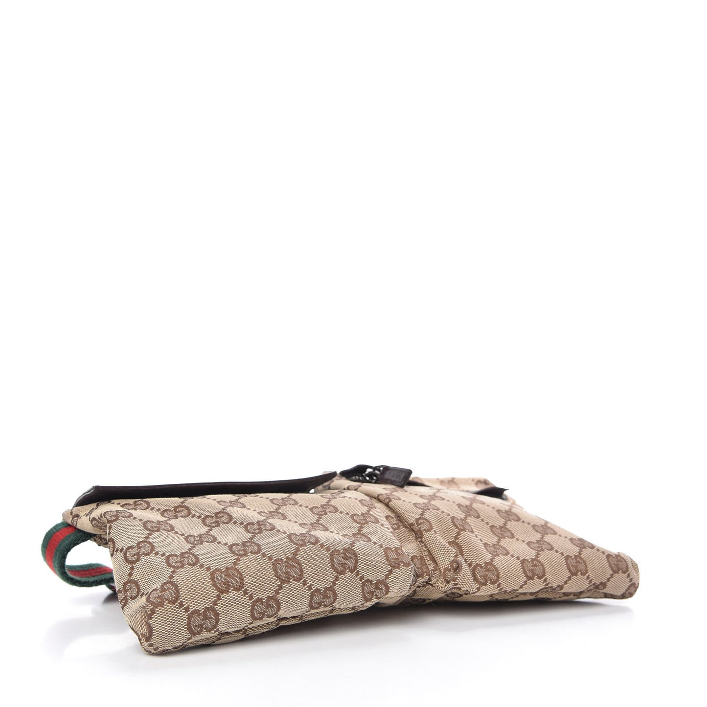 GG Monogram Double Pocket Belt Bag Dark Brown