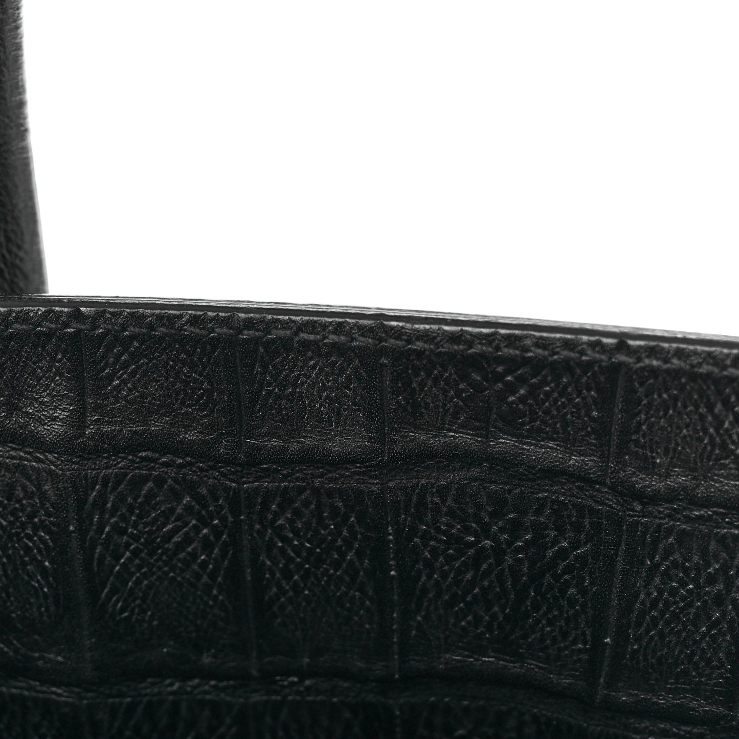 Calfskin Crocodile Embossed Small Sac de Jour Black