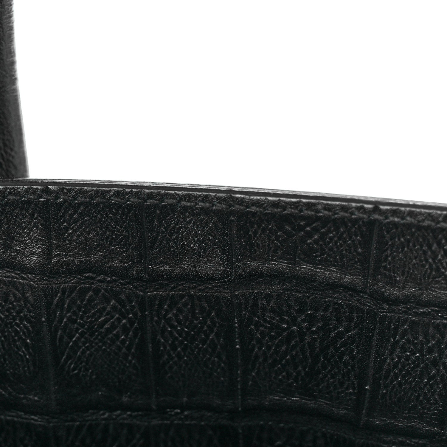 Saint Laurent Calfskin Crocodile Embossed Small Sac de Jour Black 10 of 11