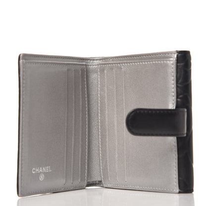 Chanel Lambskin Embossed Camellia French Wallet Black 5 of 8