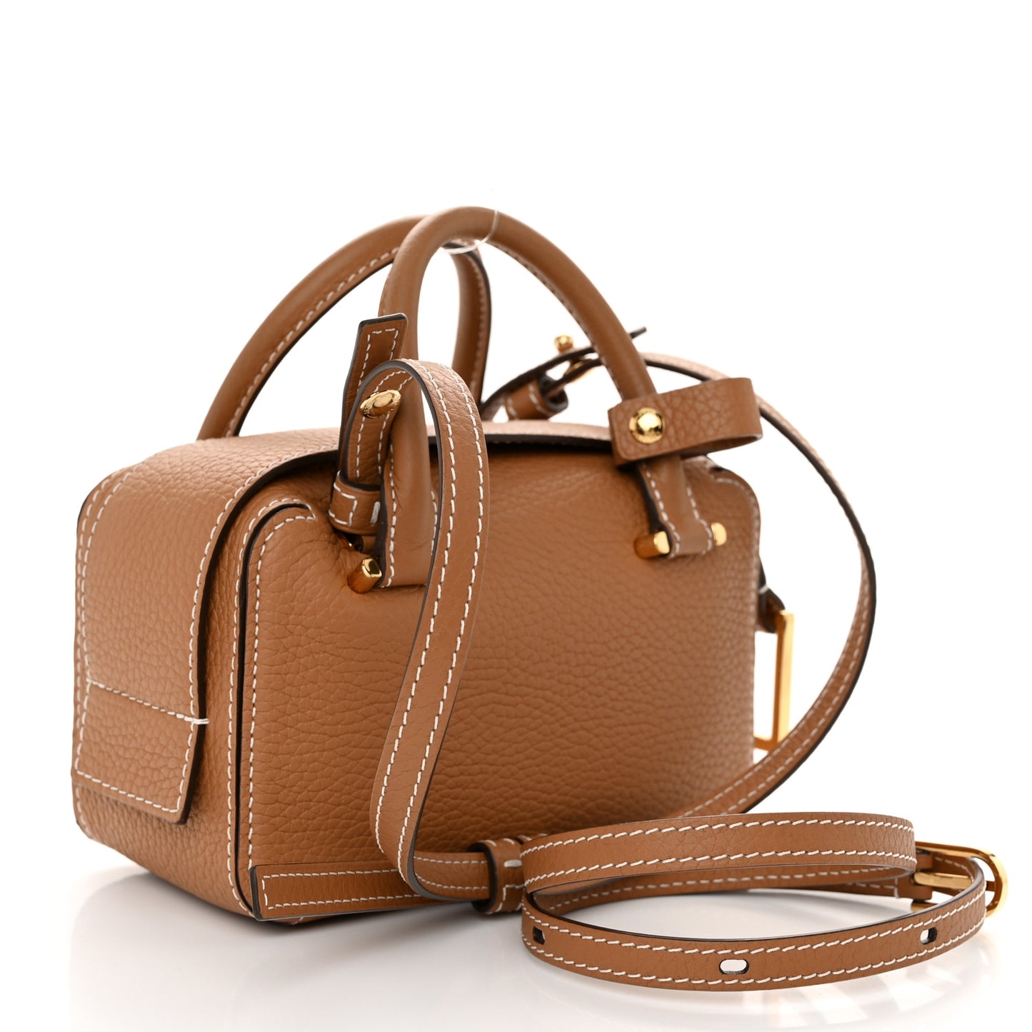 Taurillon Soft Nano Cool Box Satchel Vegetal Ivory