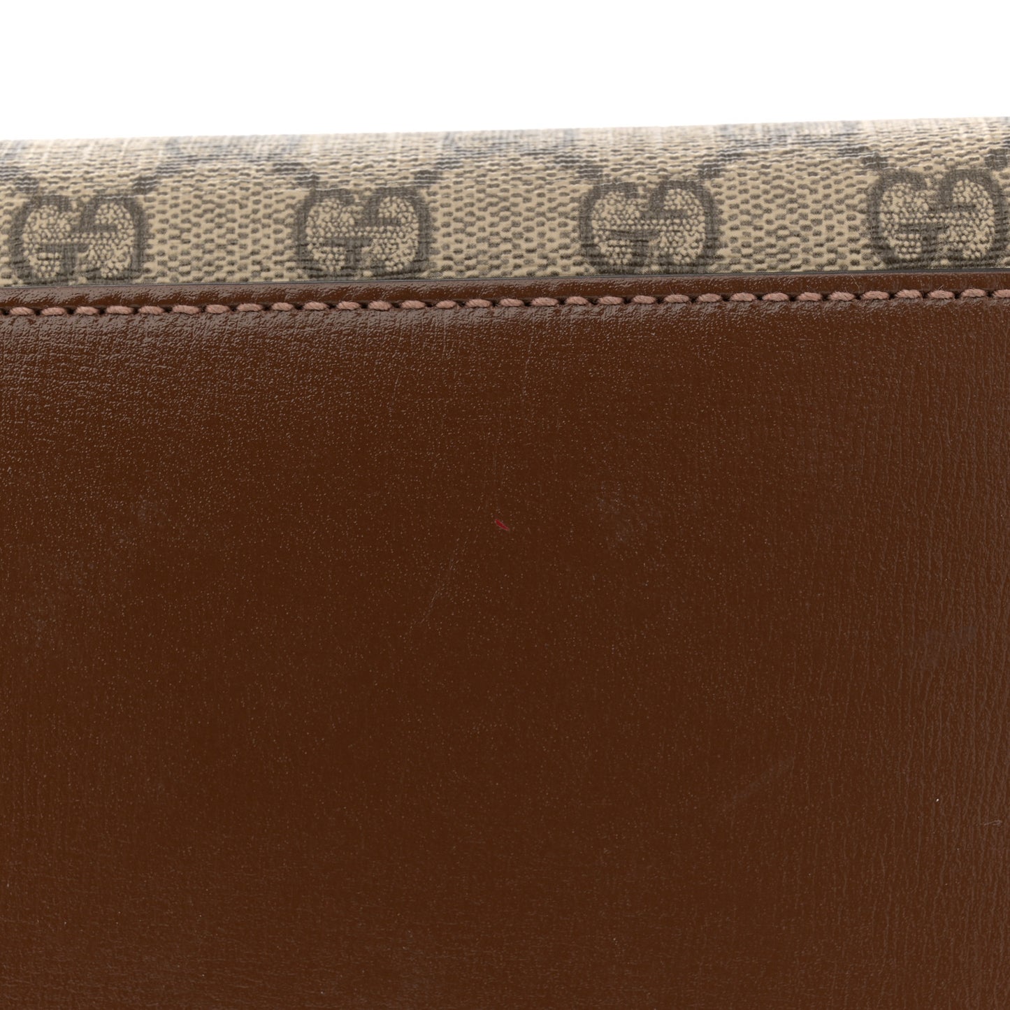 GG Supreme Monogram Azalea Calfskin Small Retro Interlocking G Tote Bag Beige Ebony Brown Sugar